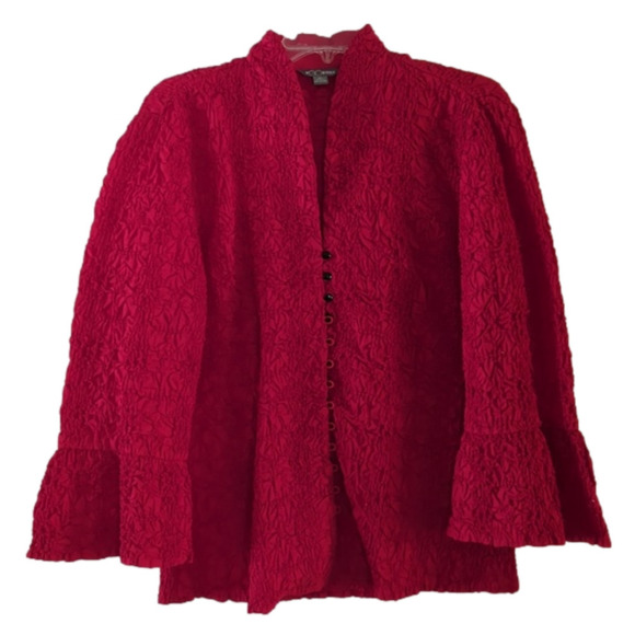 Go Silk Red 100 Percent Cotton Jacket Cardigan. - Picture 1 of 9
